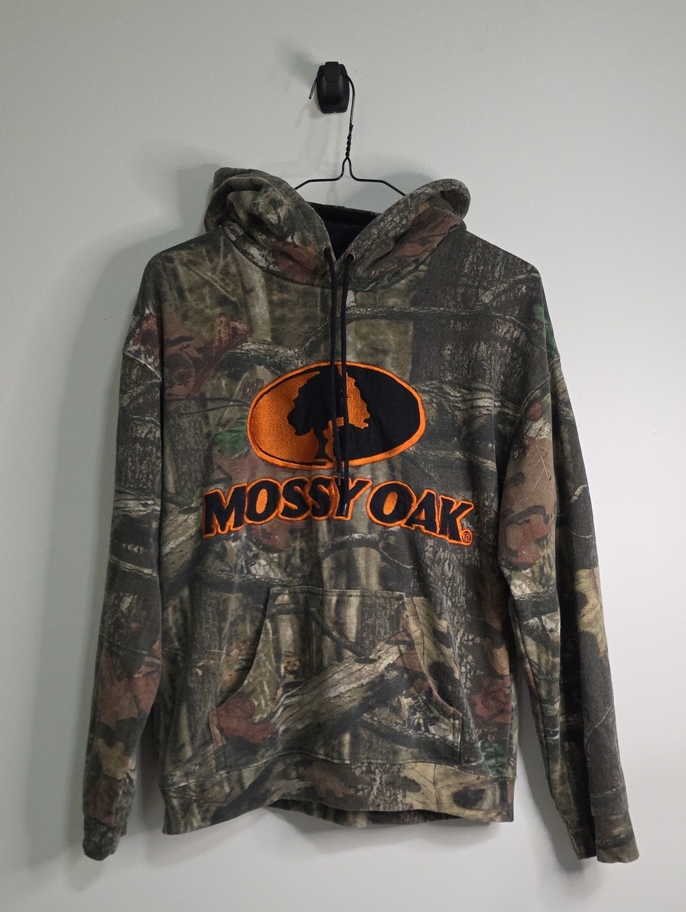 Mossy Oak Break Up Infinity Camo Hoodie with Orange Logo